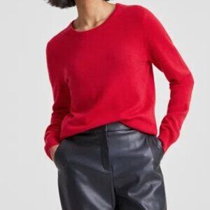 CHARTER CLUB LUXURY 100% CASHMERE CREW NECK SWEATER VALENTINE RED SMALL